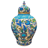 55cm quartz vase with iznik damascus and calligraphy pattern