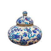 30cm quartz space jar with tulip,carnation and hyacinths iznik floral pattern