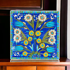 25x25cm Quartz tile with iznik Floral Pattern