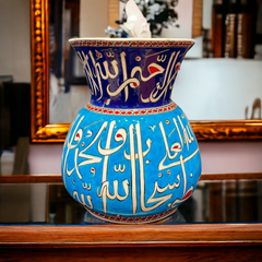 32cm quartz vase with islamic calligraphy pattern