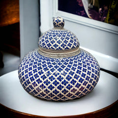 30cm Quartz Jar with Iznik Geometric Pattern