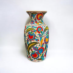 40cm Quartz Vase with Iznik Floral Pattern
