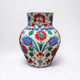 25cm Quartz vase with tulip and daisy iznik floral pattern