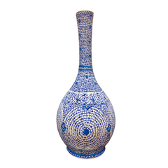 50cm quartz vase with tugrakesh goldenhorn iznik pattern