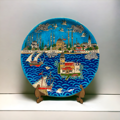 32cm quartz plate with modern istanbul miniature pattern