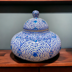 30cm quartz jar with tugrakesh goldenhorn iznik pattern