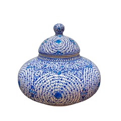 30cm quartz jar with tugrakesh goldenhorn iznik pattern