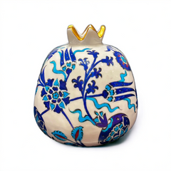20cm quartz pomegranate with tulip, hyacinths and pomegranate flowers iznik floral pattern