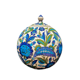 30cm quartz globe jar with Damascus peony’s iznik floral pattern