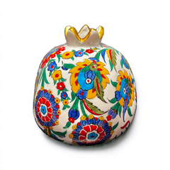 20cm quartz pomegranate with iznik floral pattern
