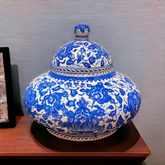 20cm quartz jar with lotus iznik classics pattern