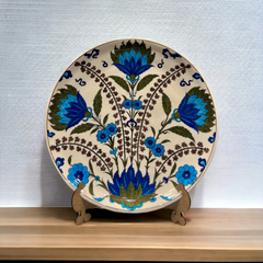 32cm quartz plate with iznik damascus pattern