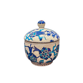 15cm quartz jar with lid tulip hyacinths and pomegranate iznik floral pattern
