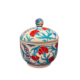 15cm quartz jar with lid carnations iznik floral pattern