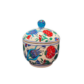 15cm quartz jar with lid classic iznik floral tulip and rose pattern