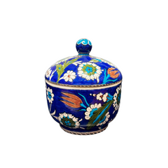 15cm quartz jar with lid classic iznik floral pattern