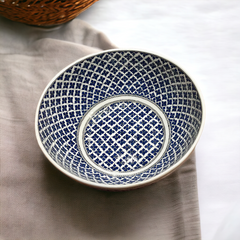 30cm quartz deep bowl with seljuks geometrical clover pattern