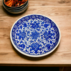 25cm Quartz bowl with lotus and rumi Baba Nakkash iznik pattern