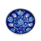 25cm Quartz bowl with tulip and pomegranate floral iznik pattern