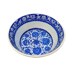 22cm quartz deep bowl with lotus and rumi iznik pattern