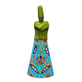 40cm Quartz whirling dervish figure with turquoise and green background iznik floral pattern