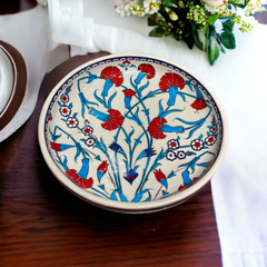 30cm bowl with carnations and daisy iznik floral pattern