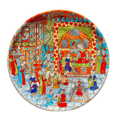 50cm quartz plate with Ottoman Miniature Sultan Suleiman Pattern