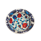 20cm quartz bowl with iznik floral tulip rose and daisy pattern