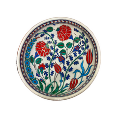 20cm bowl with iznik Classic Floral rose and tulip Pattern