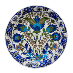 35cm quartz plate with iznik damascus pattern