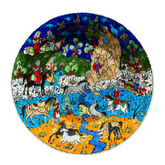 40cm Quartz plate with ottoman miniature safari pattern