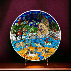 40cm Quartz plate with ottoman miniature safari pattern