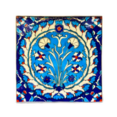 28cm Quartz tile with iznik floral pattern