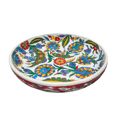 30cm quartz bowl with iznik floral pattern