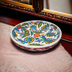 30cm quartz bowl with iznik floral pattern