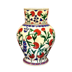 35cm Quartz Vase with Iznik Floral Pattern