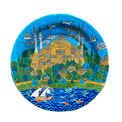 40cm Quartz Plate with Miniature Hagia Sophia Pattern
