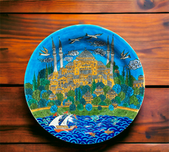 40cm Quartz Plate with Miniature Hagia Sophia Pattern