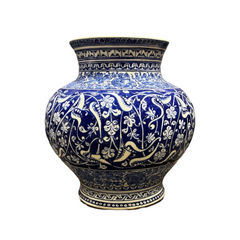 25cm Quartz Vase with Iznik BabaNakkash Pattern