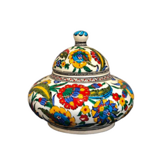 20cm quartz jar with İznik floral Pattern