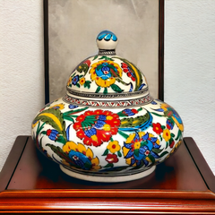 20cm quartz jar with İznik floral Pattern