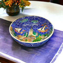 28cm Quartz bowl with Modern Miniature Istanbul pattern