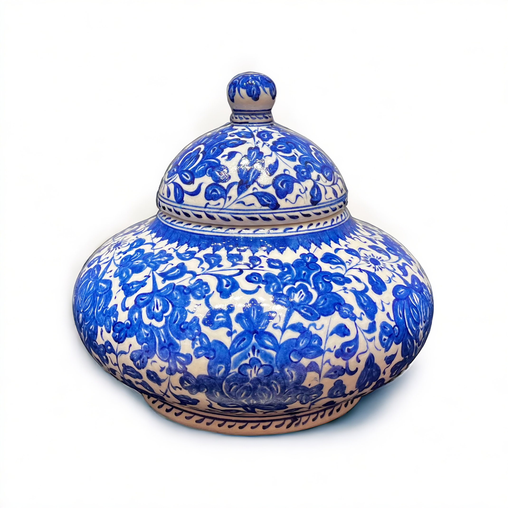 20cm quartz jar with lotus iznik classics pattern