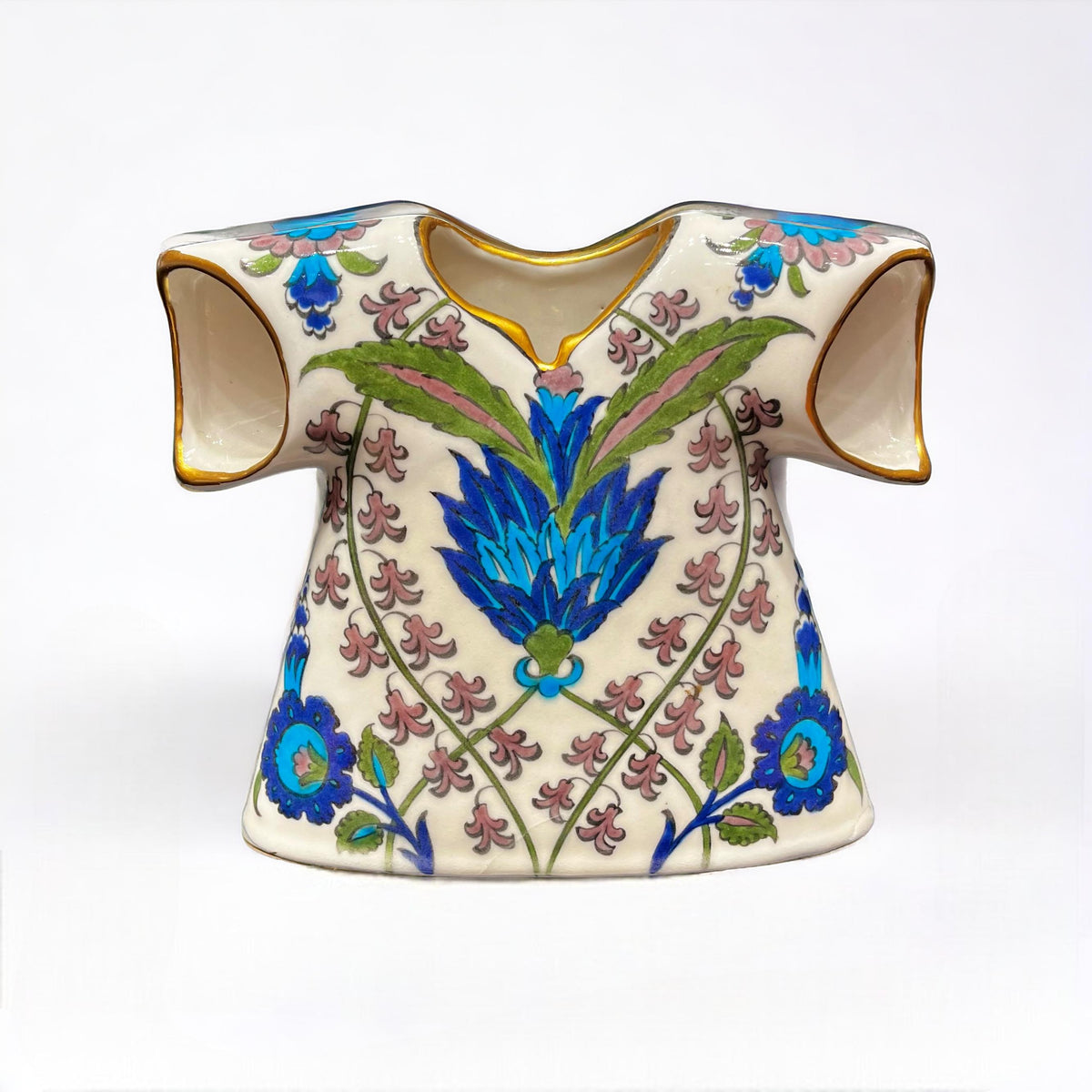20cm iznik quartz kaftan with Floral Pattern
