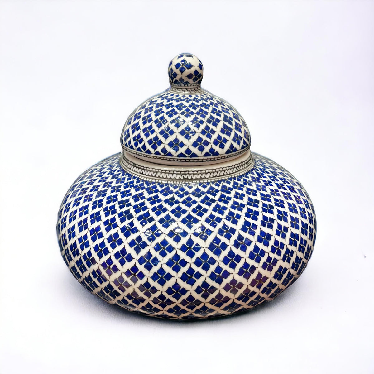 30cm Quartz Jar with Iznik Geometric Pattern