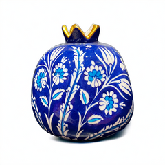 20cm quartz blue background pomegranate with tulip and daisy iznik pattern