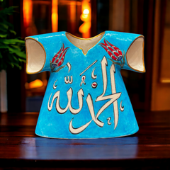 20cm quartz caftan with turquoise background Elhamdullilah calligraphy pattern