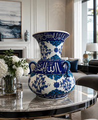 Calligraphy Iznik quartz vase