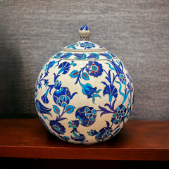 30cm quartz globe har with tulip,carnation,peony iznik floral pattern