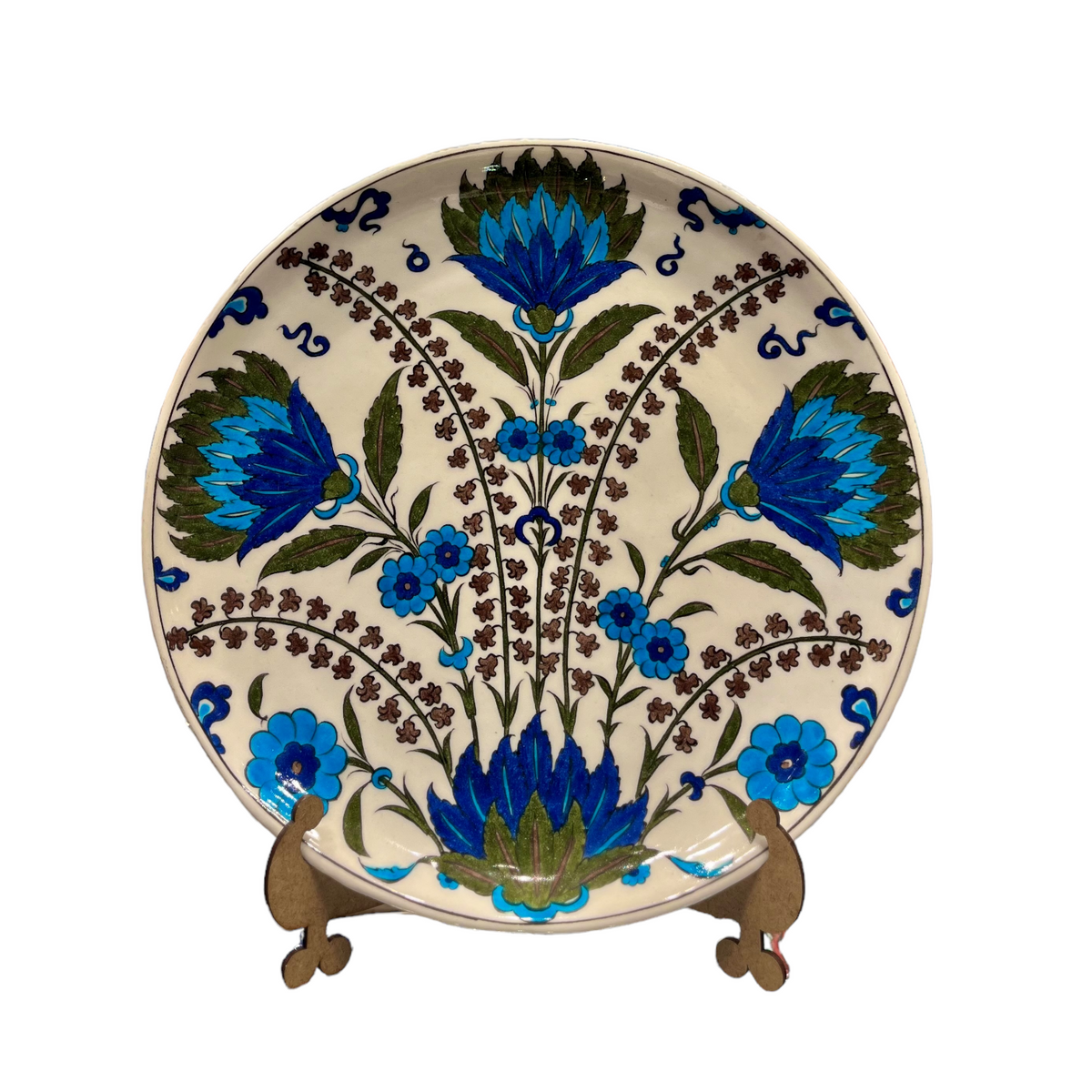 32cm quartz plate with iznik damascus pattern